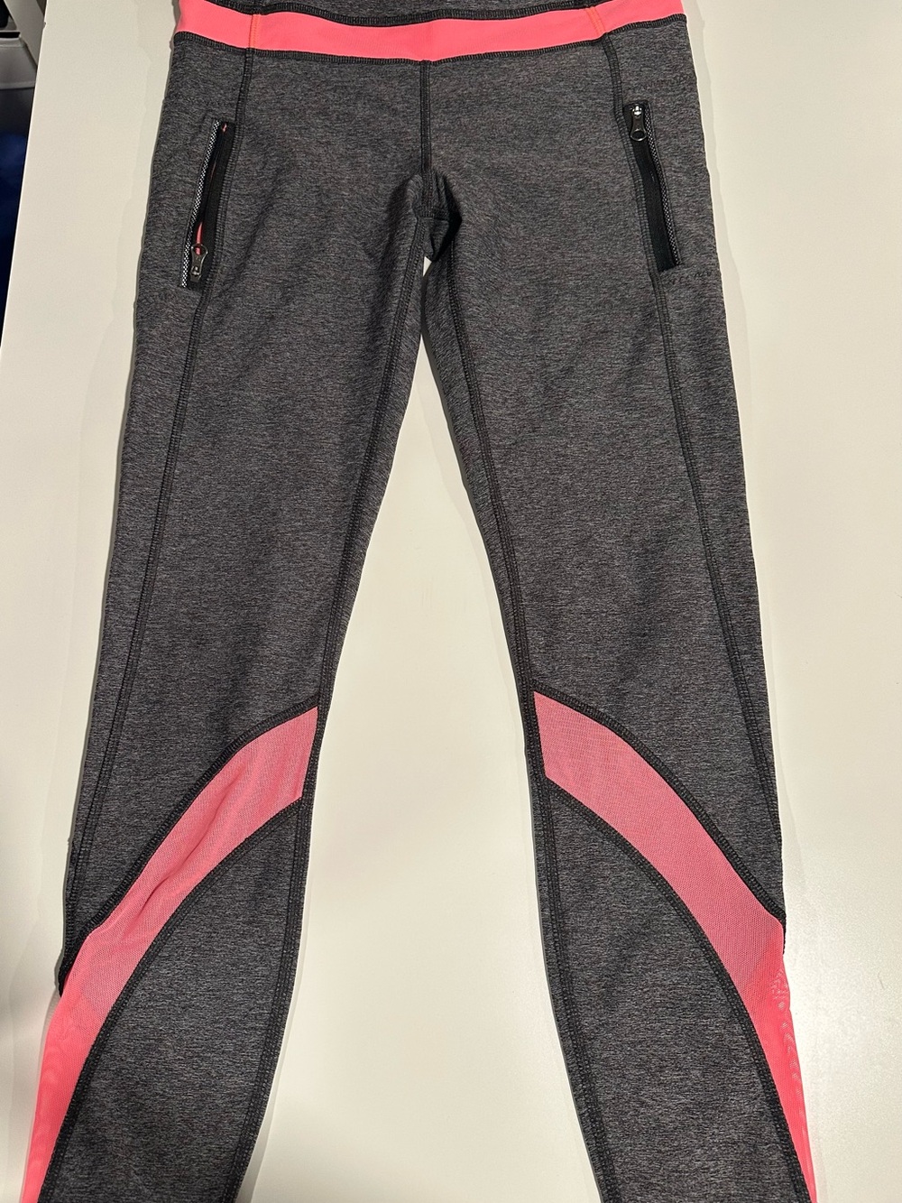 lululemon athletica Charcoal Gray and Pink Performance Leggings
